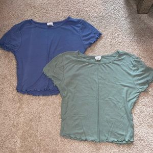 Teal and blue cropped t-shirt bundle